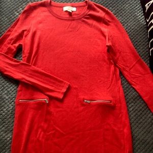 Michael Kors Tomato Tunic Sweater with Zippers